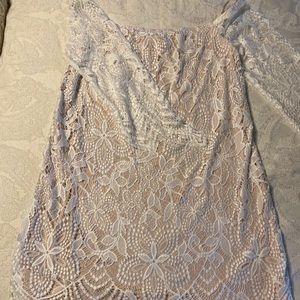 White and cream lace dress